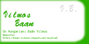 vilmos baan business card